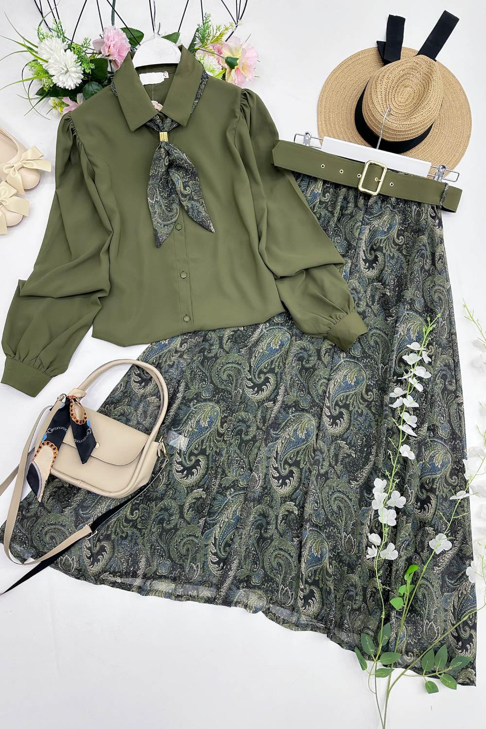 MAYA  FULARLI GÖMLEK ETEK TAKIM