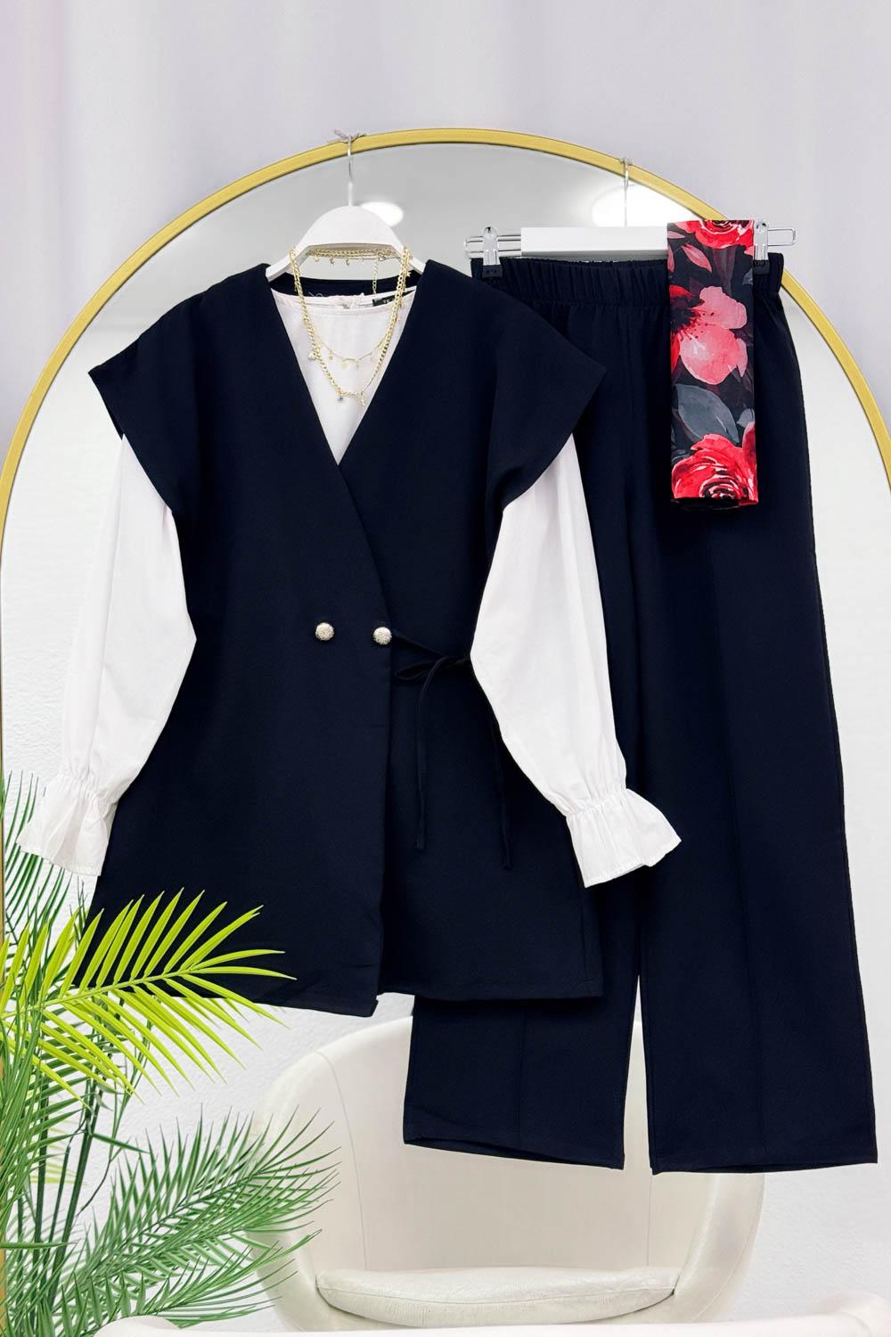 YANDAN BAĞLAMALI YELEK TAKIM