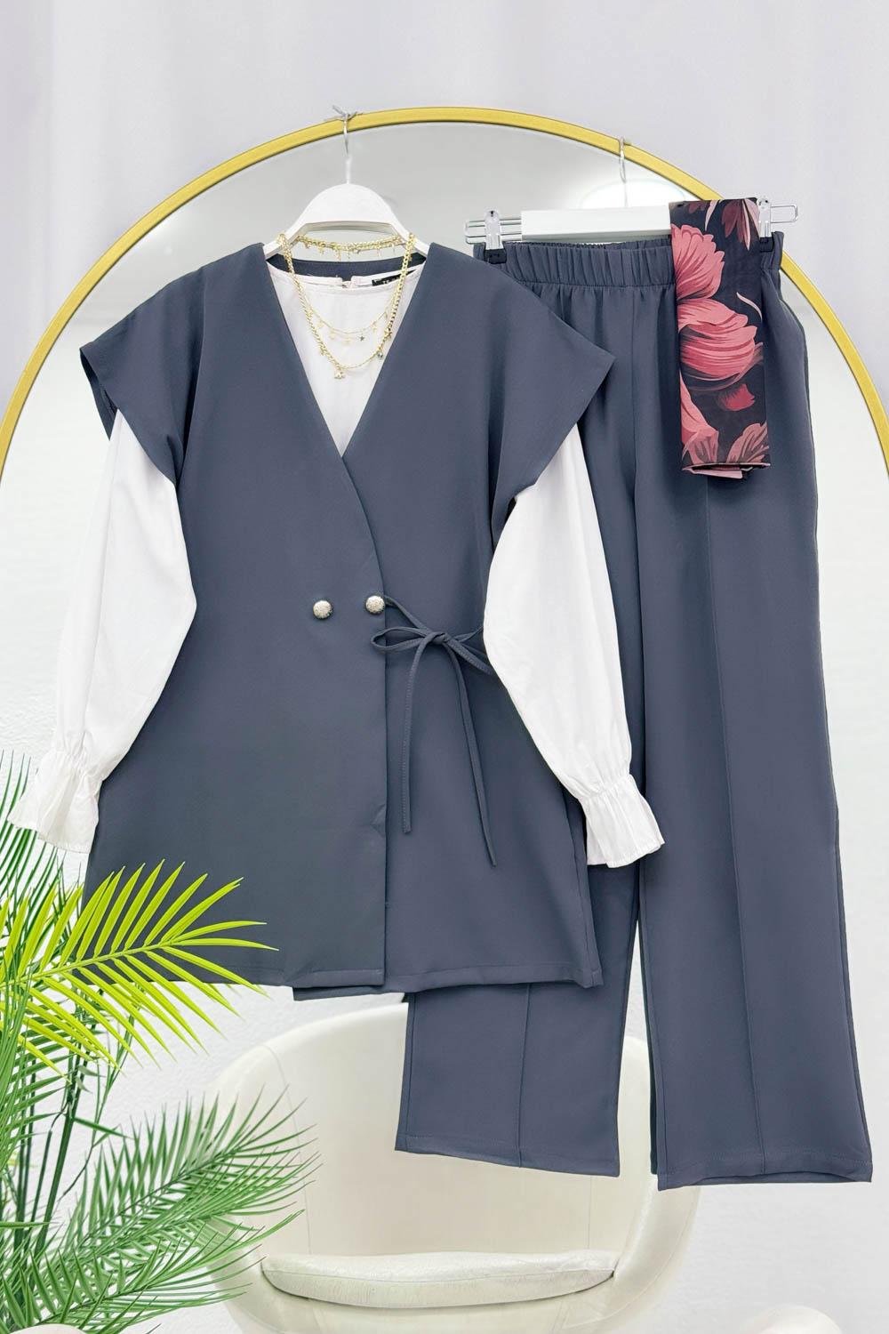 YANDAN BAĞLAMALI YELEK TAKIM