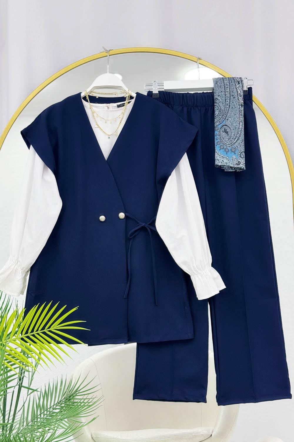 YANDAN BAĞLAMALI YELEK TAKIM