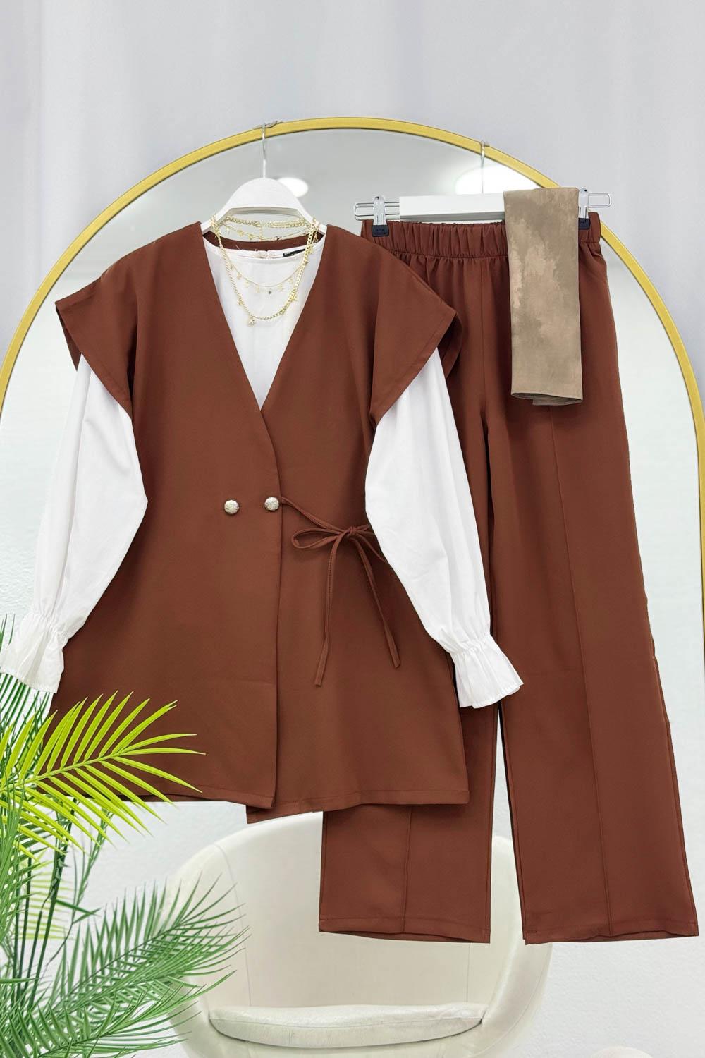 YANDAN BAĞLAMALI YELEK TAKIM