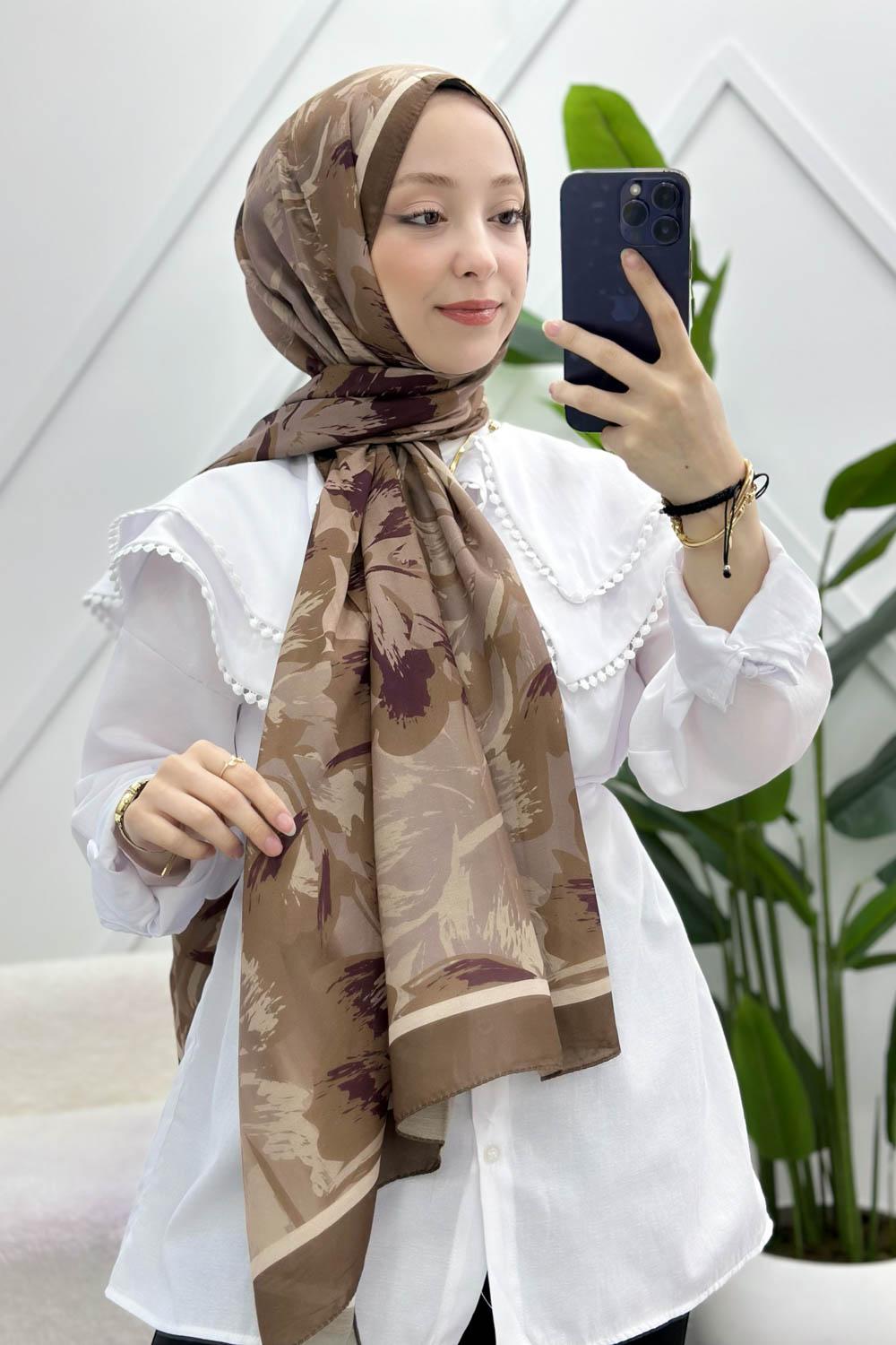 KARANFİL DESEN PAMUK ŞAL