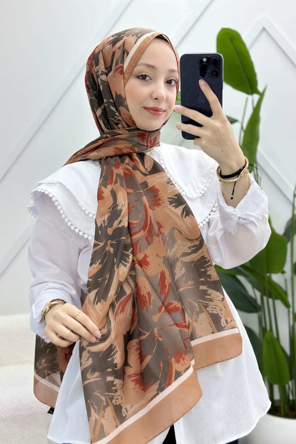 KARANFİL DESEN PAMUK ŞAL