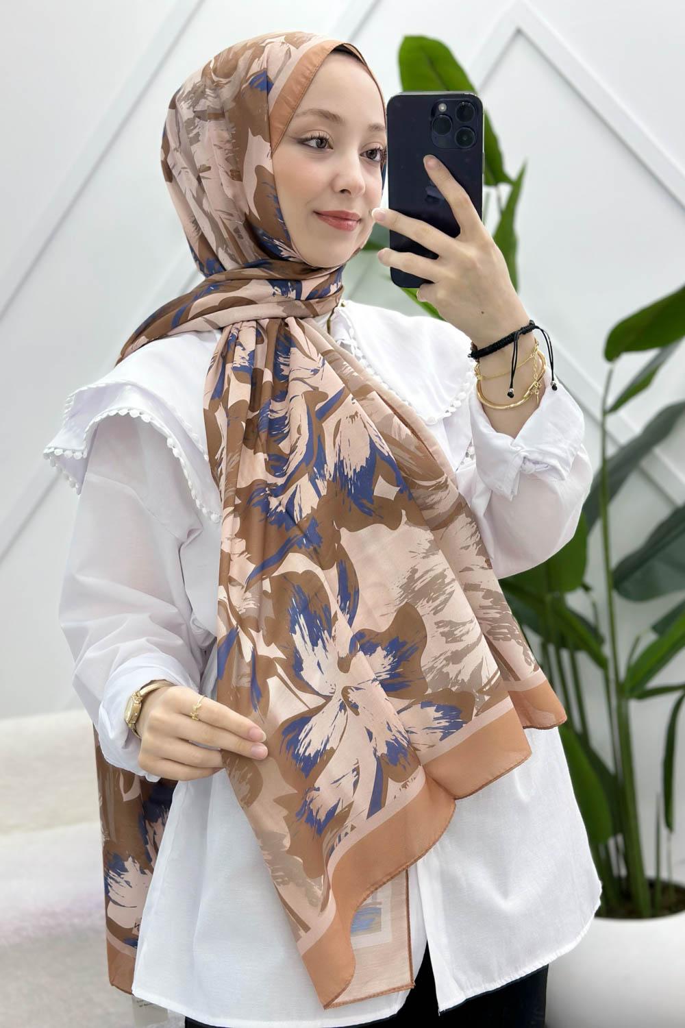 KARANFİL DESEN PAMUK ŞAL