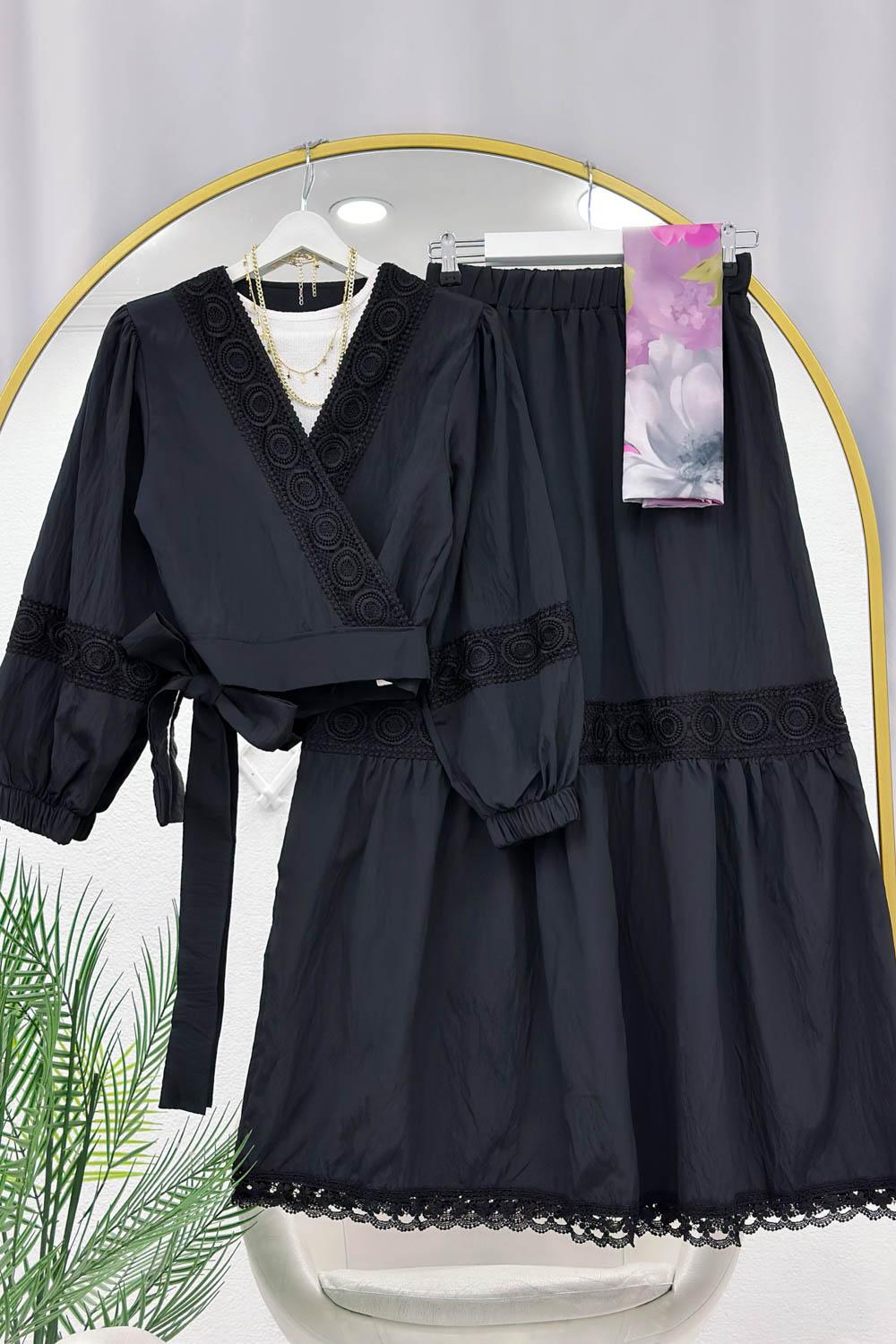 GÜPÜRLÜ BELDEN BAĞLAMALI ETEKLİ TAKIM