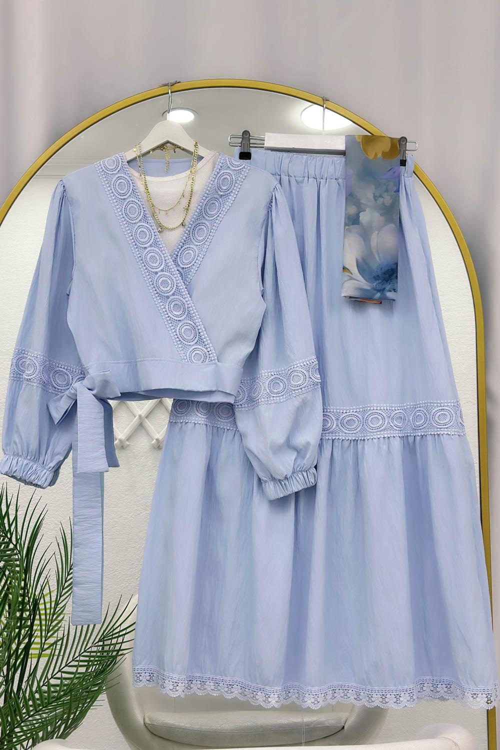 GÜPÜRLÜ BELDEN BAĞLAMALI ETEKLİ TAKIM