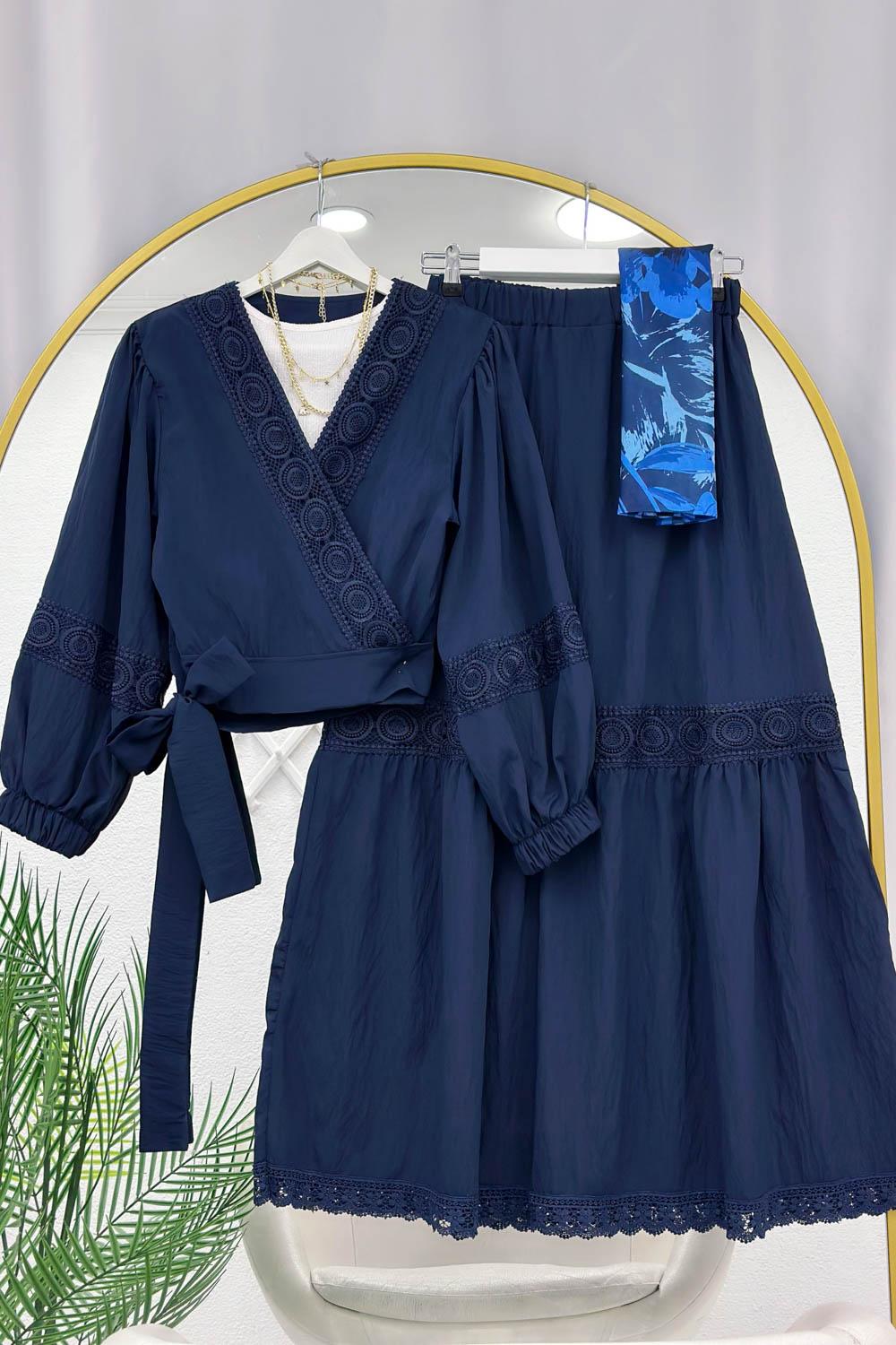 GÜPÜRLÜ BELDEN BAĞLAMALI ETEKLİ TAKIM