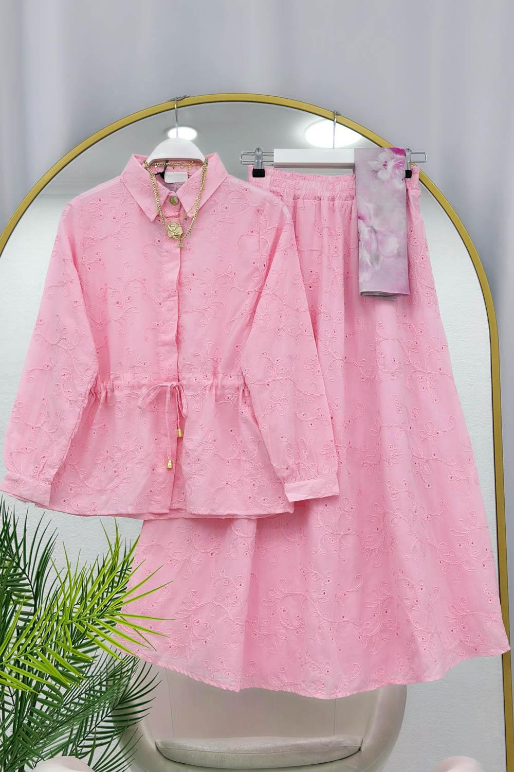 PRENSES BRODE FULL ASTARLI ETEKLİ KADIN TAKIM