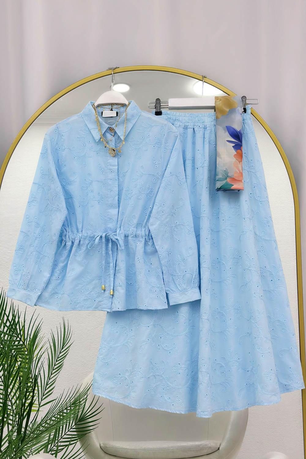 PRENSES BRODE FULL ASTARLI ETEKLİ KADIN TAKIM