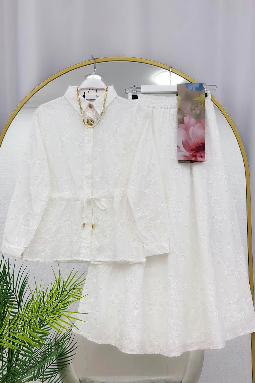 PRENSES BRODE FULL ASTARLI ETEKLİ KADIN TAKIM