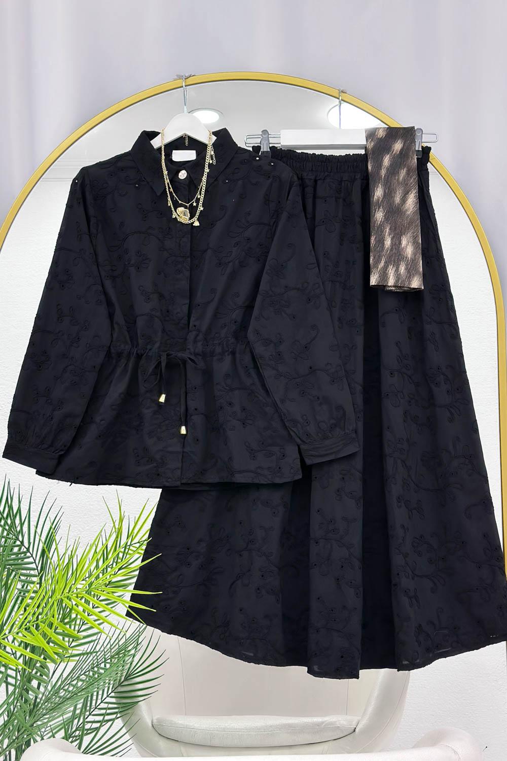 PRENSES BRODE FULL ASTARLI ETEKLİ KADIN TAKIM