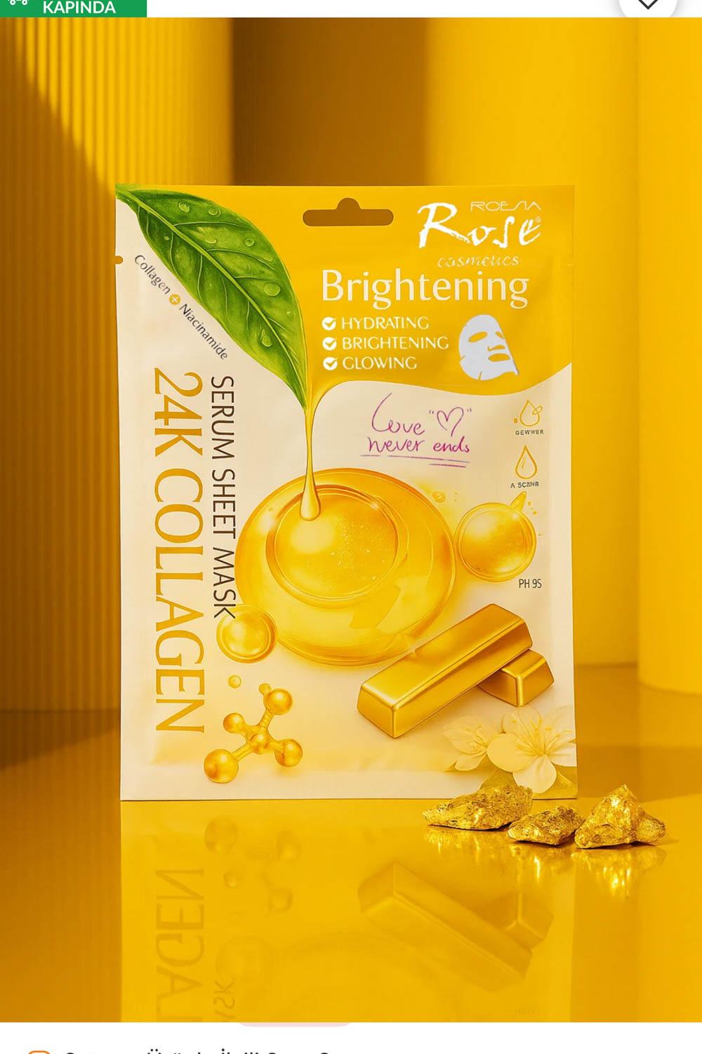 ROSE SALYANGOZ ÖZLÜ TEKLİ YÜZ MASKESİ