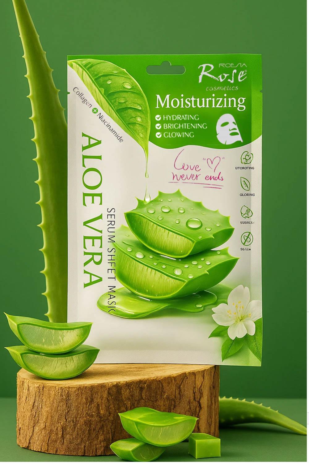 ROSE SALYANGOZ ÖZLÜ TEKLİ YÜZ MASKESİ