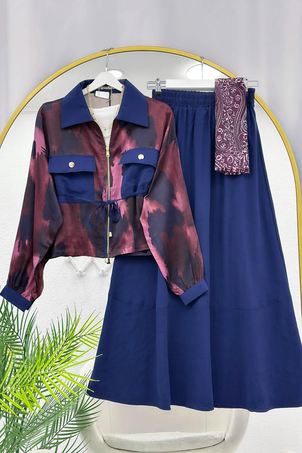 FLOŞ SATEN PREMİUM ETEKLİ TAKIM