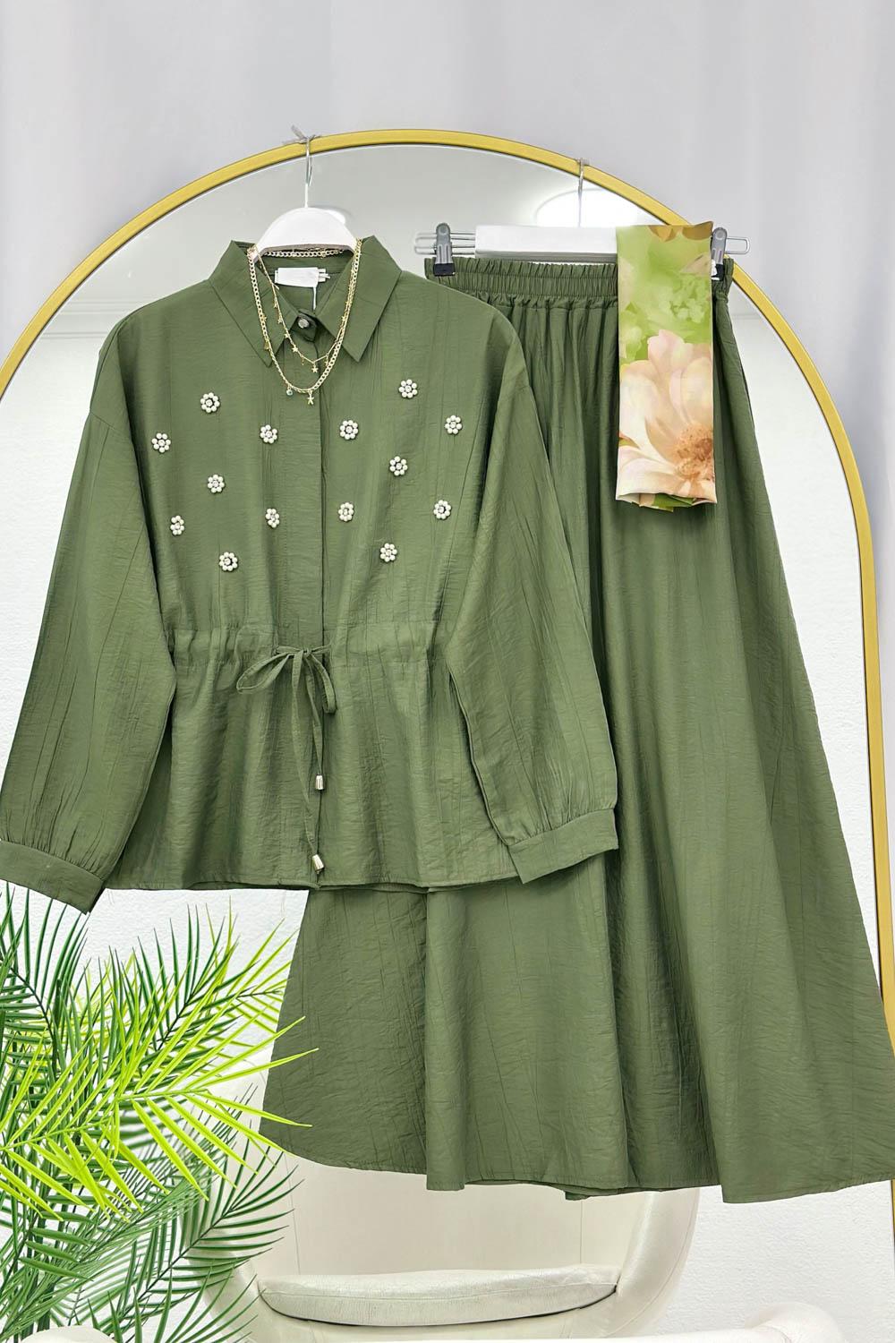 MELOŞ BELDEN BÜZGÜLÜ ETEKLİ TAKIM