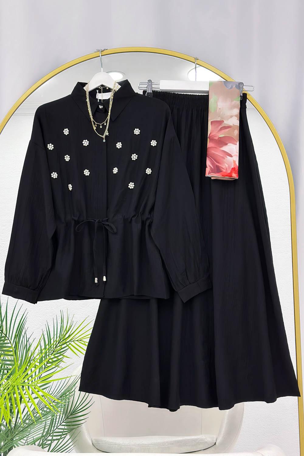 MELOŞ BELDEN BÜZGÜLÜ ETEKLİ TAKIM