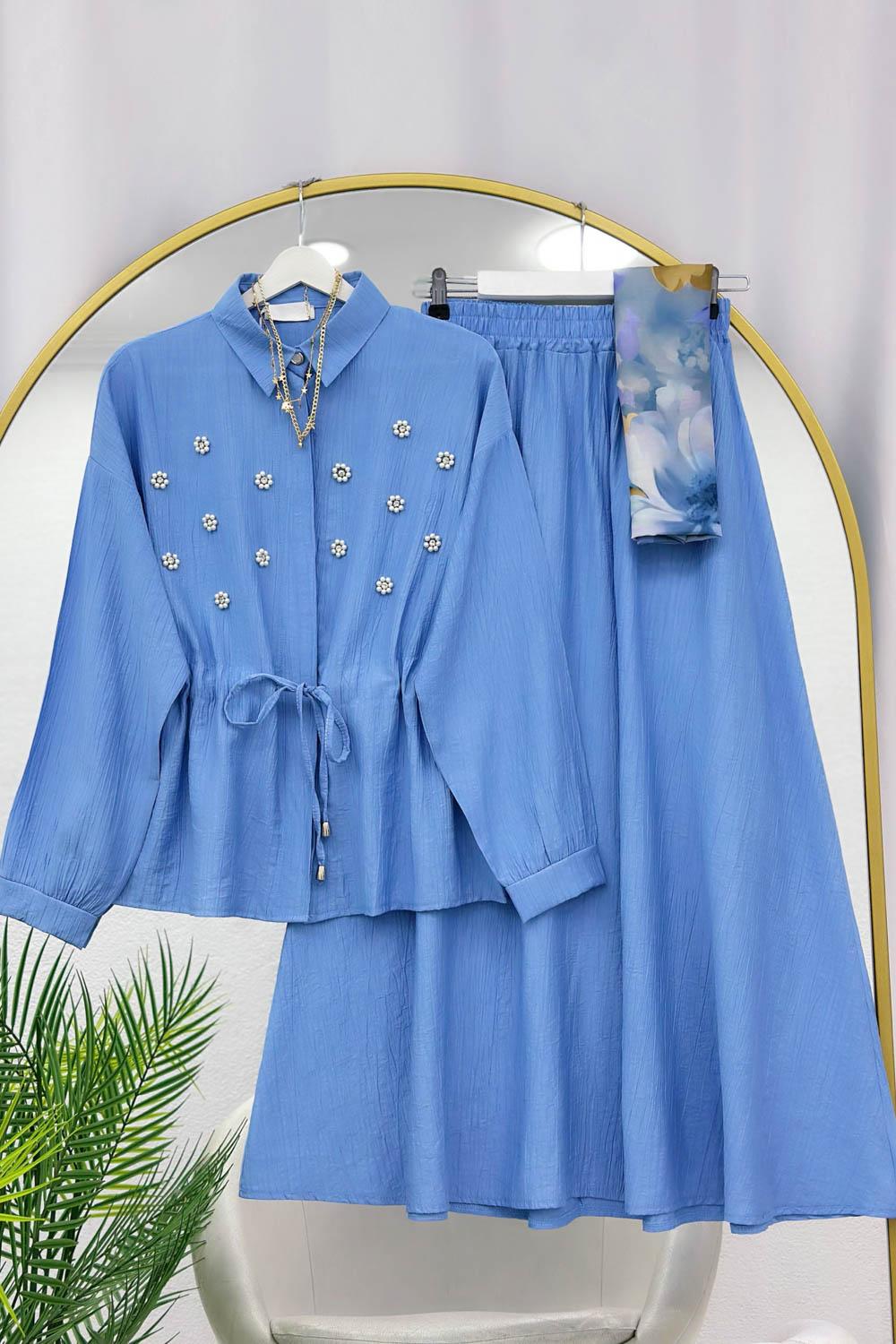 MELOŞ BELDEN BÜZGÜLÜ ETEKLİ TAKIM