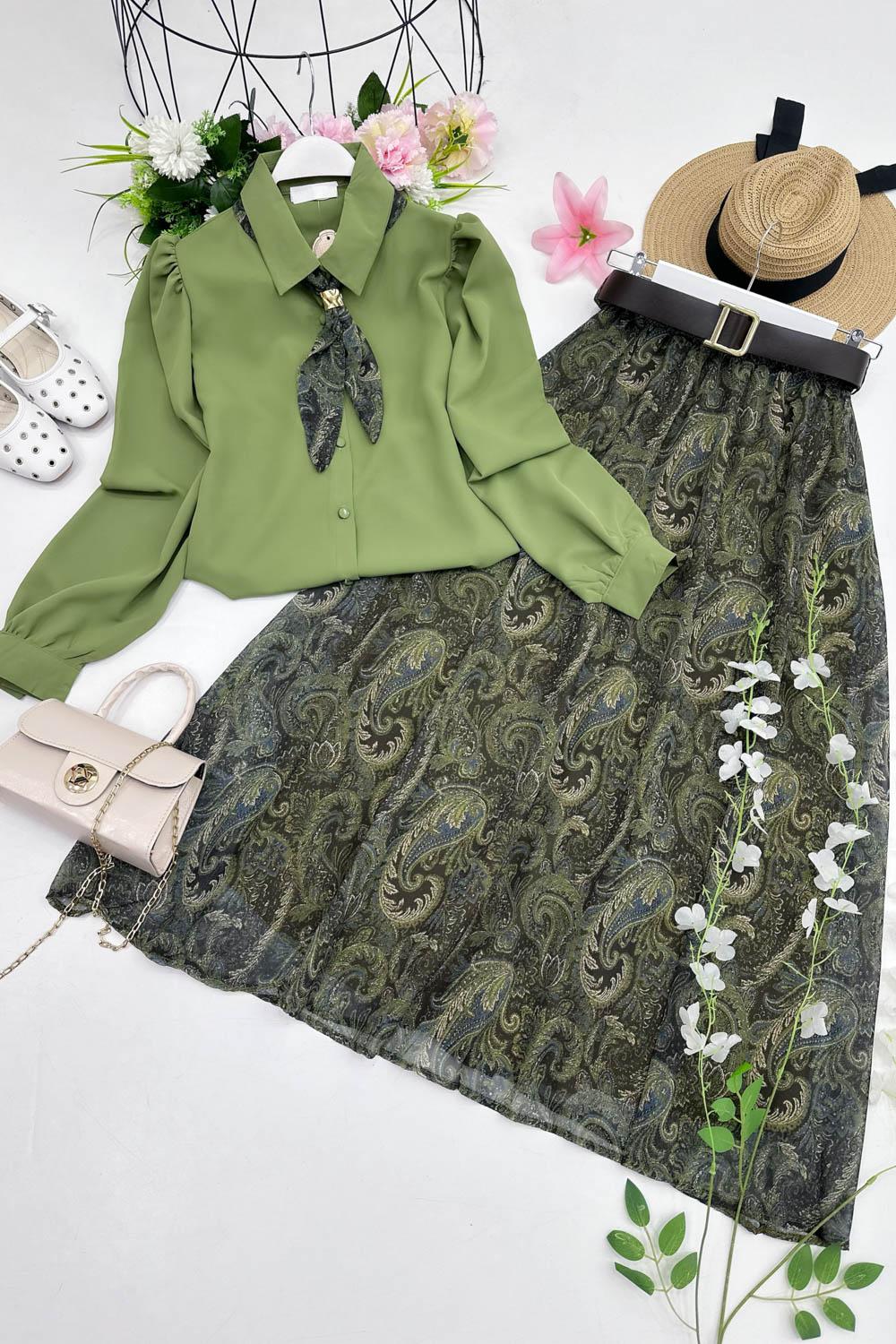 MAYA  FULARLI GÖMLEK ETEK TAKIM