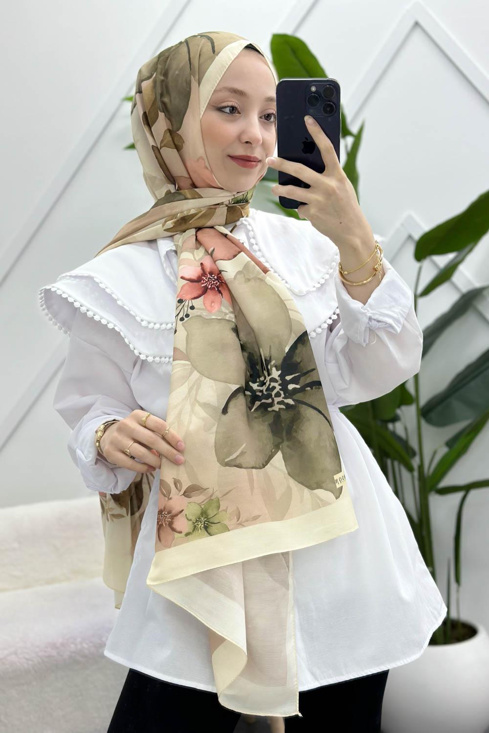 İLKBAHAR DESENLİ PAMUK ŞAL