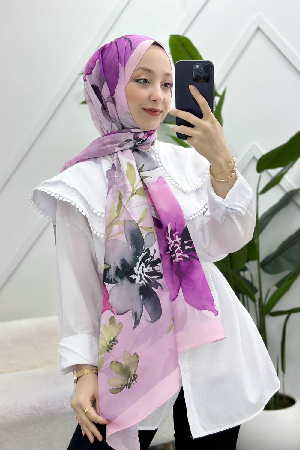 İLKBAHAR DESENLİ PAMUK ŞAL