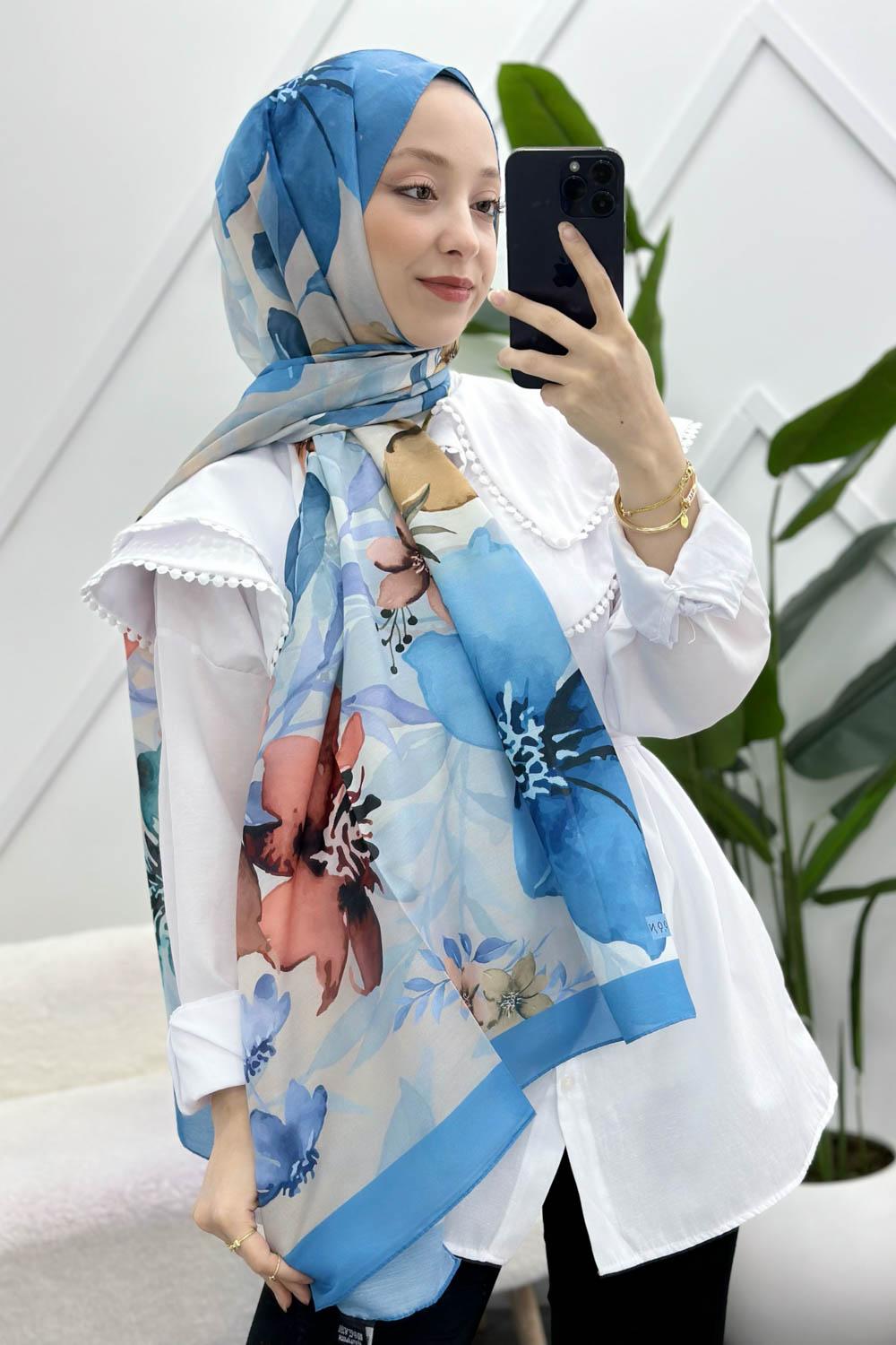 İLKBAHAR DESENLİ PAMUK ŞAL