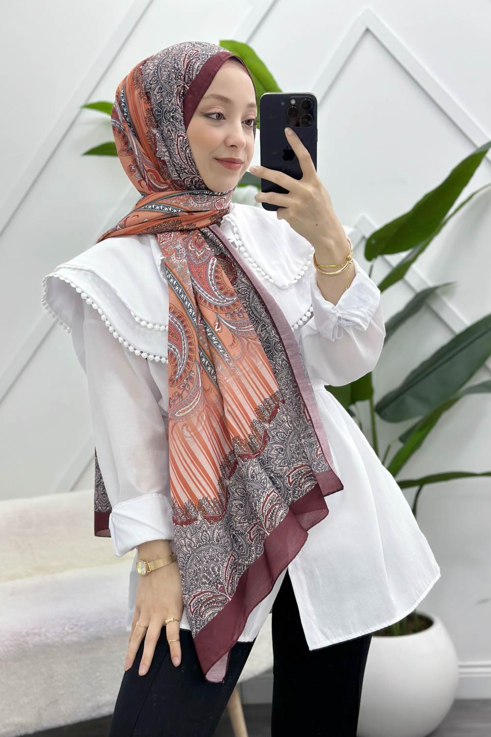 SARAY MOTİF DESENLİ PAMUK ŞAL