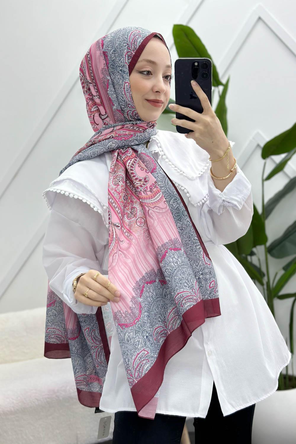 SARAY MOTİF DESENLİ PAMUK ŞAL