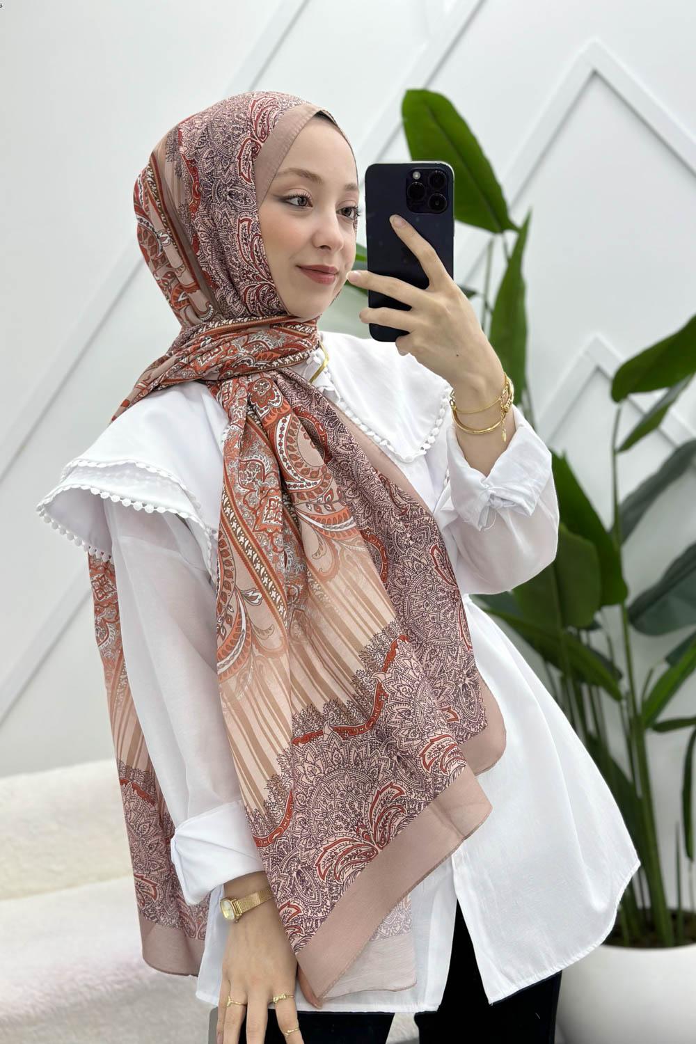 SARAY MOTİF DESENLİ PAMUK ŞAL