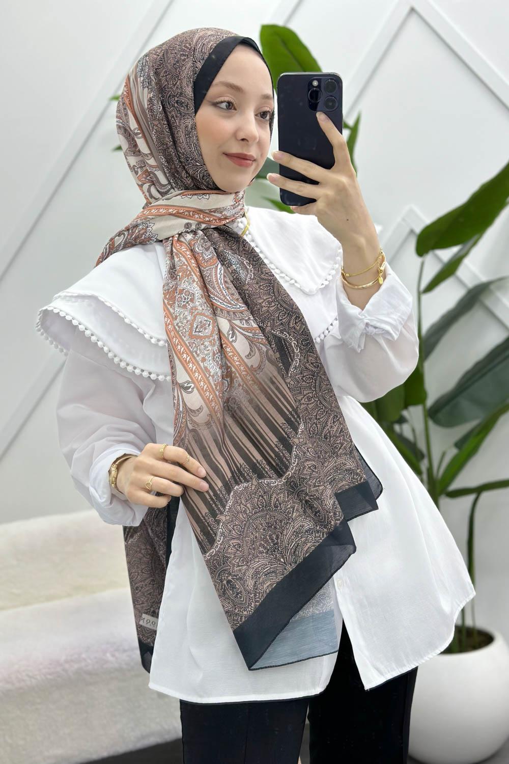 SARAY MOTİF DESENLİ PAMUK ŞAL