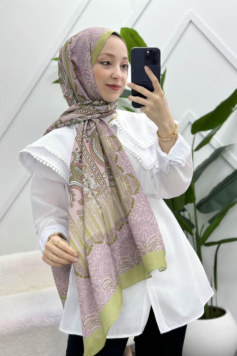 SARAY MOTİF DESENLİ PAMUK ŞAL