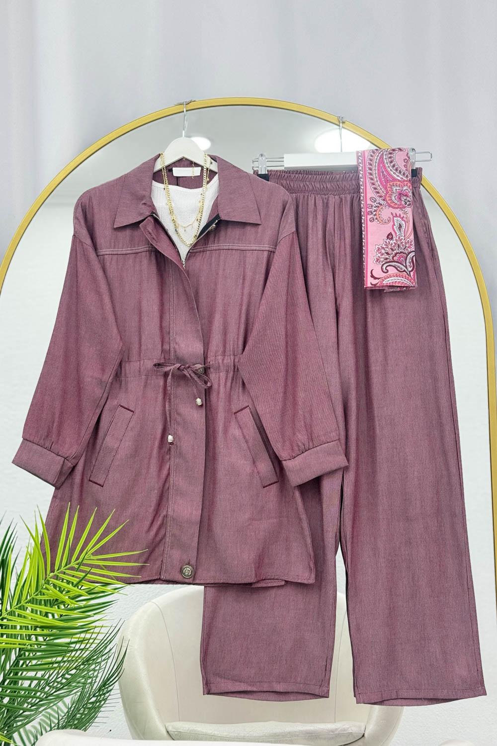 TENSEL KOT KUMAŞ PANTOLONLU TAKIM