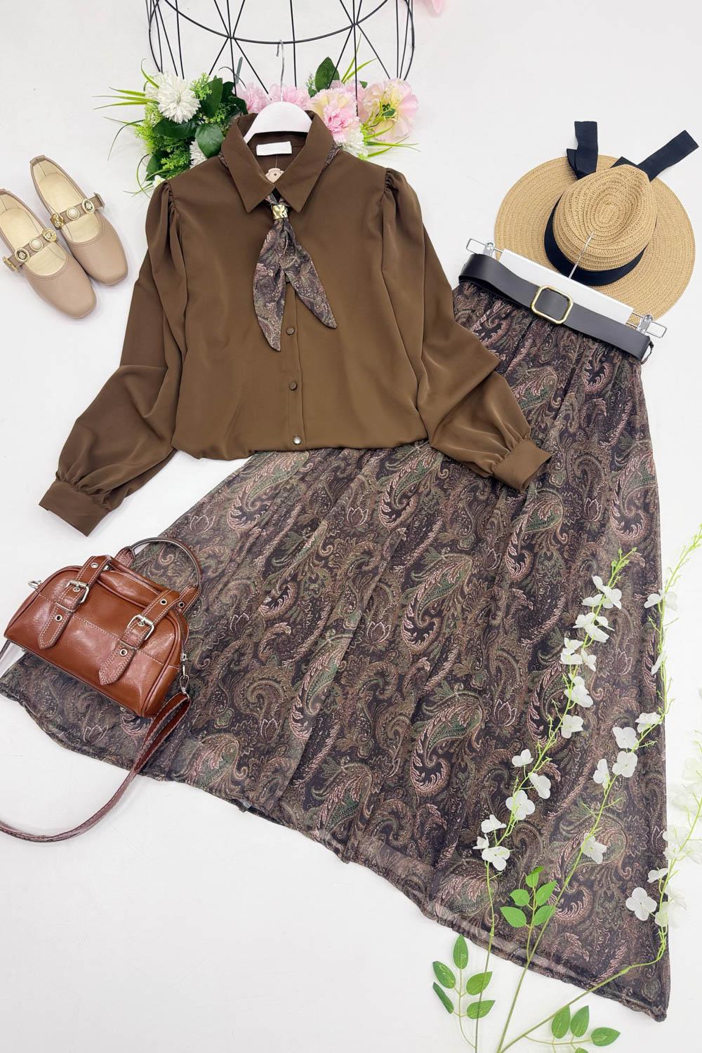 MAYA  FULARLI GÖMLEK ETEK TAKIM