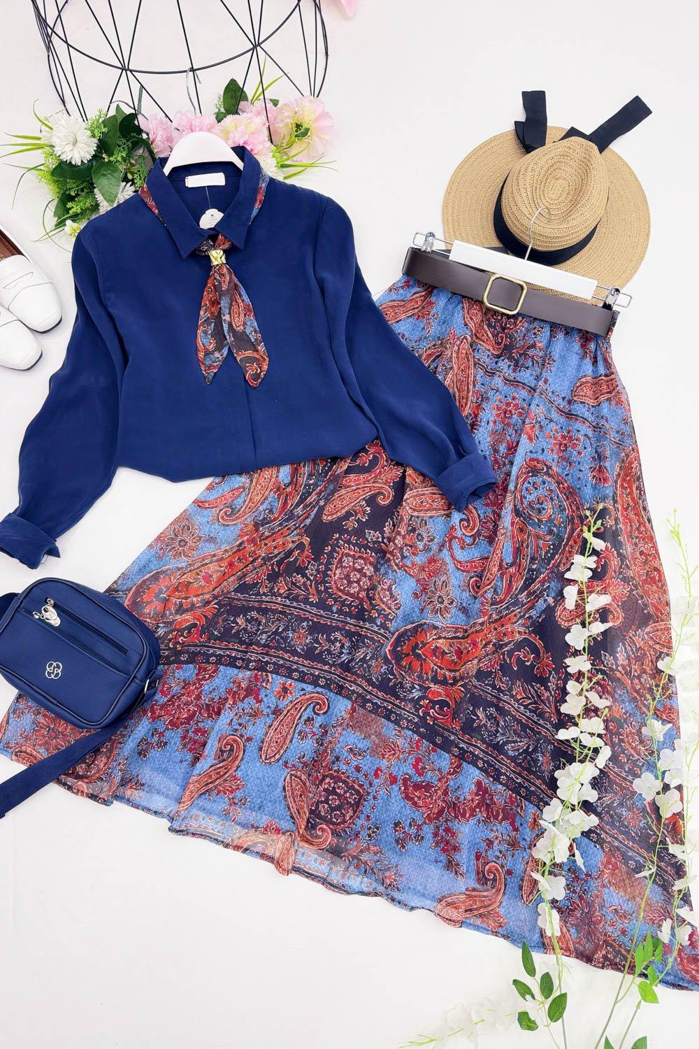 MODA FULARLI GÖMLEK ETEK TAKIM