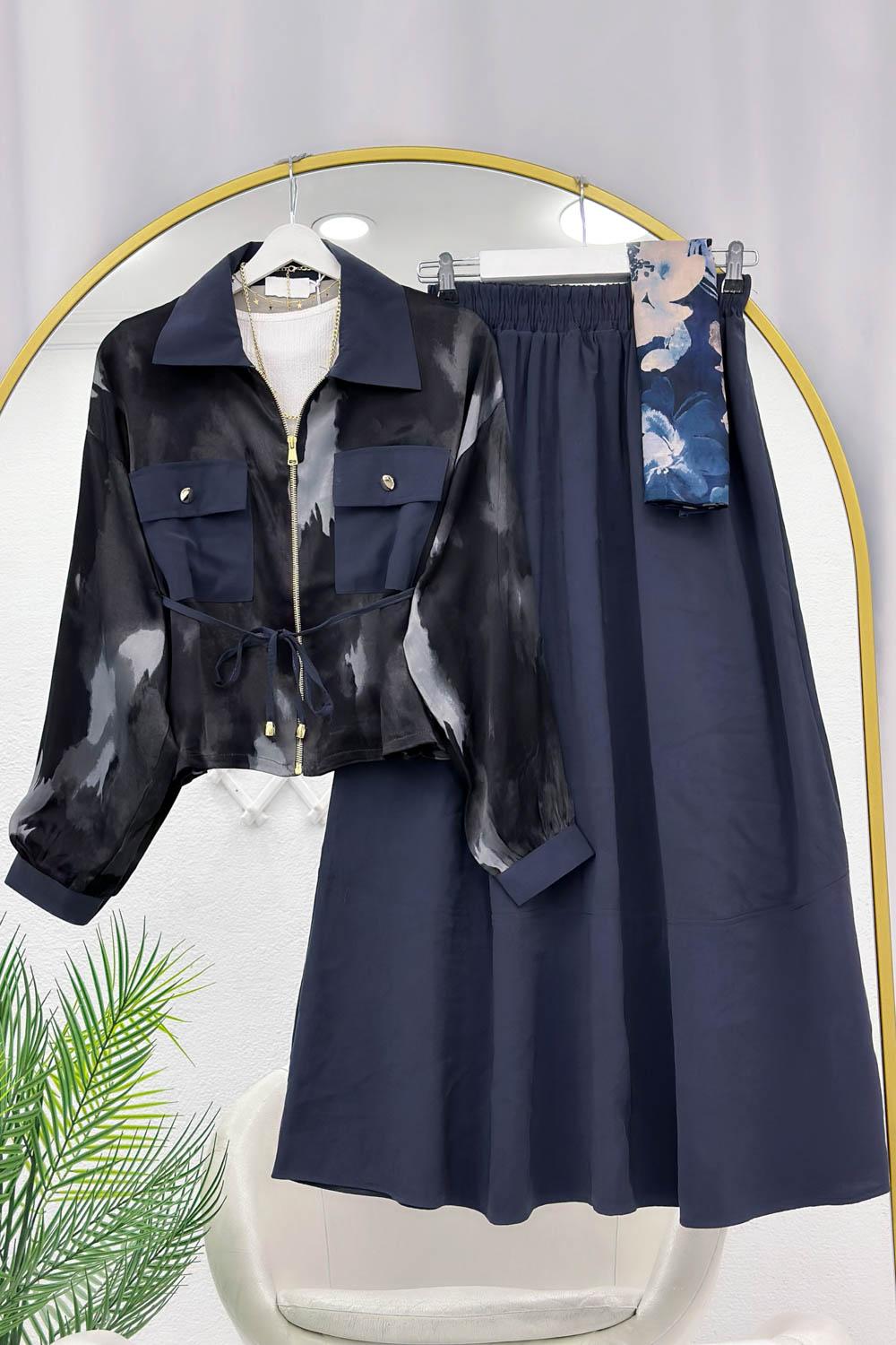 FLOŞ SATEN PREMİUM ETEKLİ TAKIM