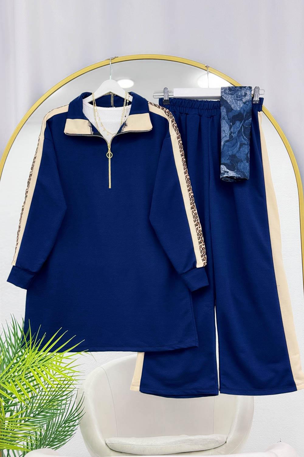 KOLLARI LEOPAR DETAYLI PANTOLON TAKIM