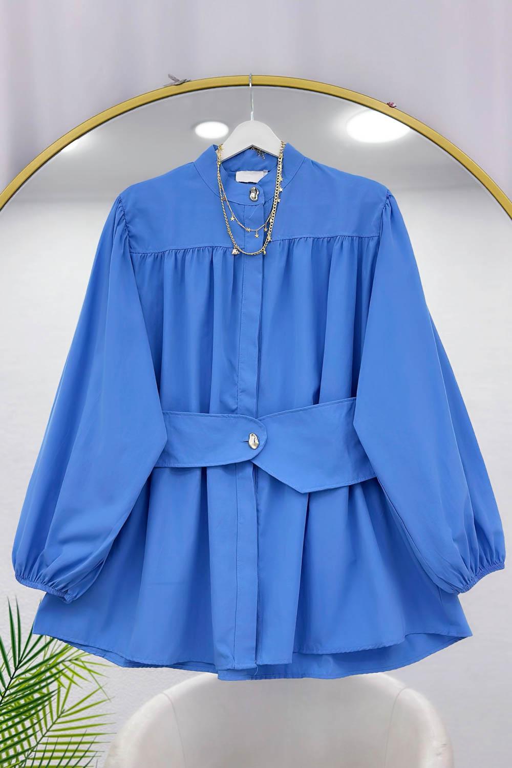 BELİ LASTİK KEMERLİ TUNİK GÖMLEK