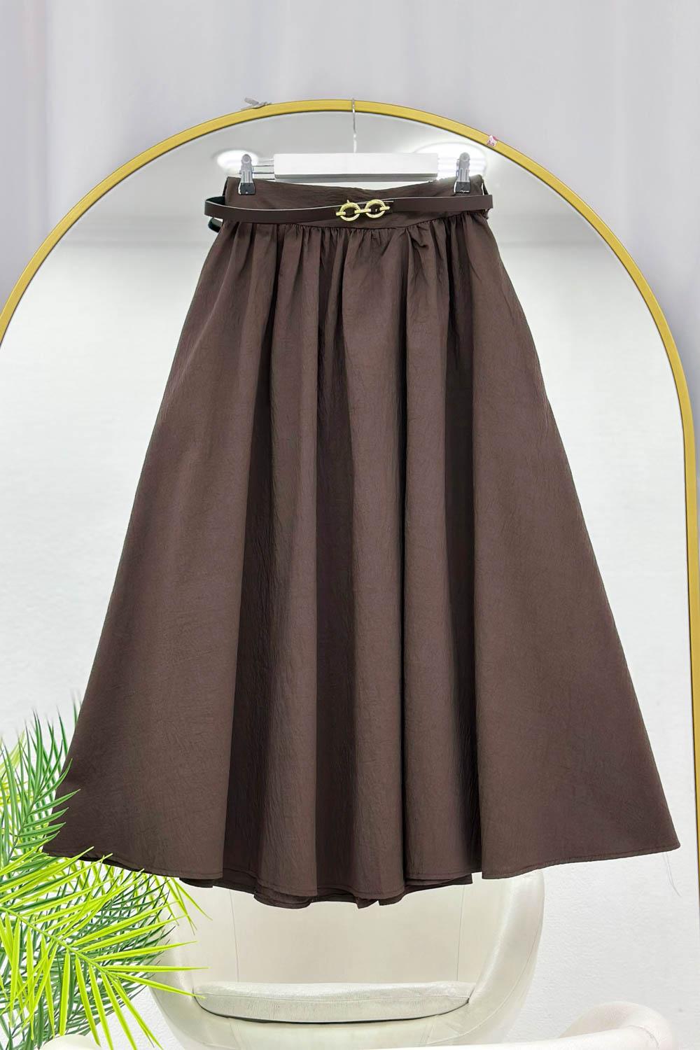 KEMERLİ BELİ LASTİKLİ ETEK