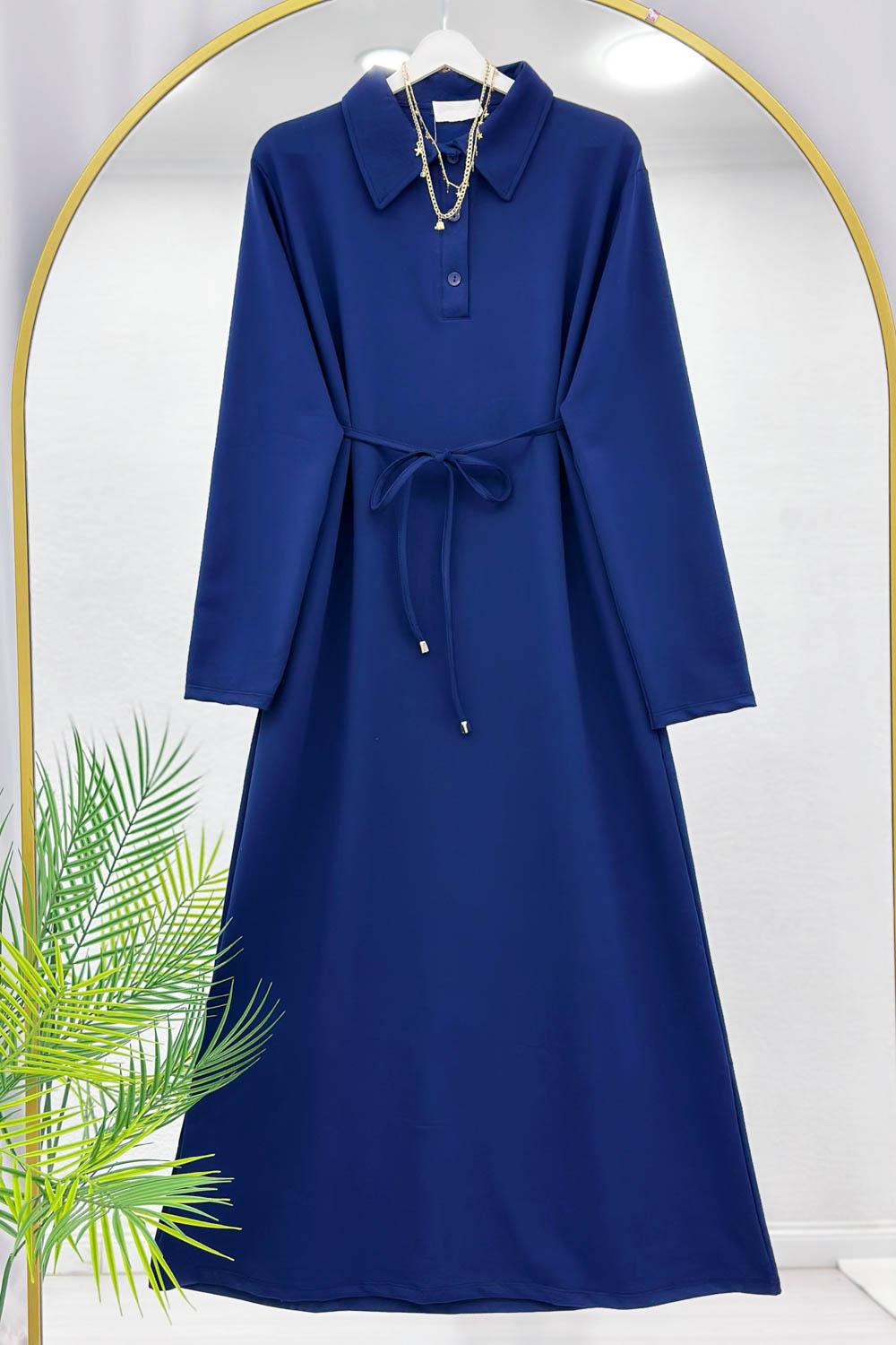 YARIM DÜĞMELİ BOYDAN ELBİSE