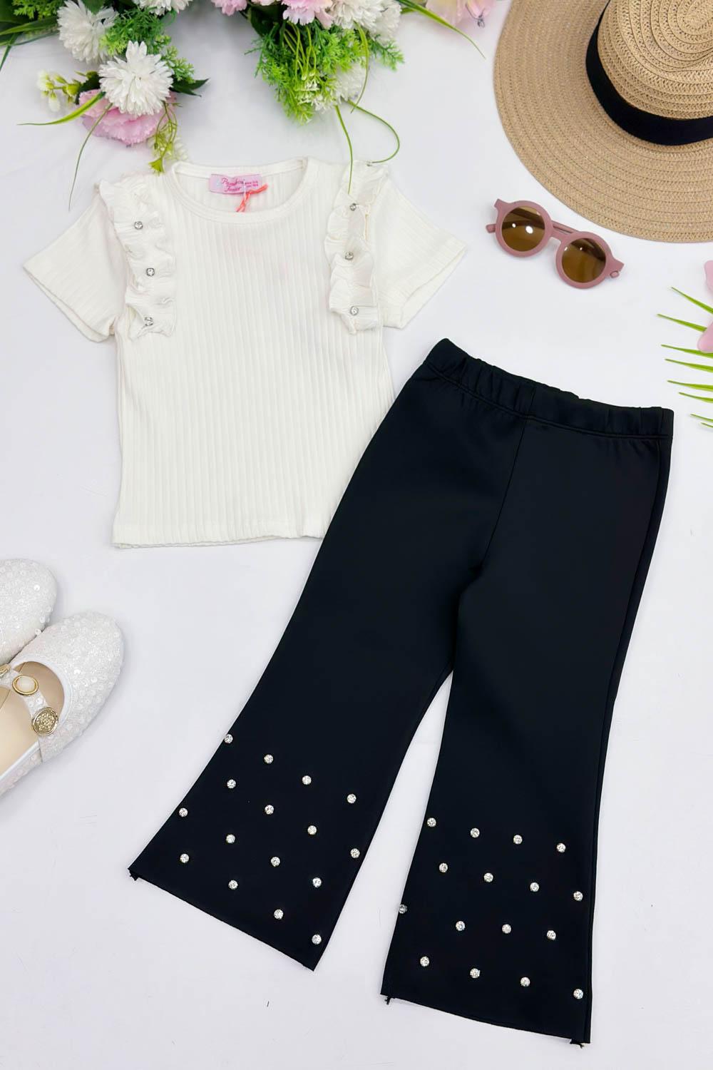 TAŞLI İSPANYOL PAÇA KIZ ÇOCUK TAKIM