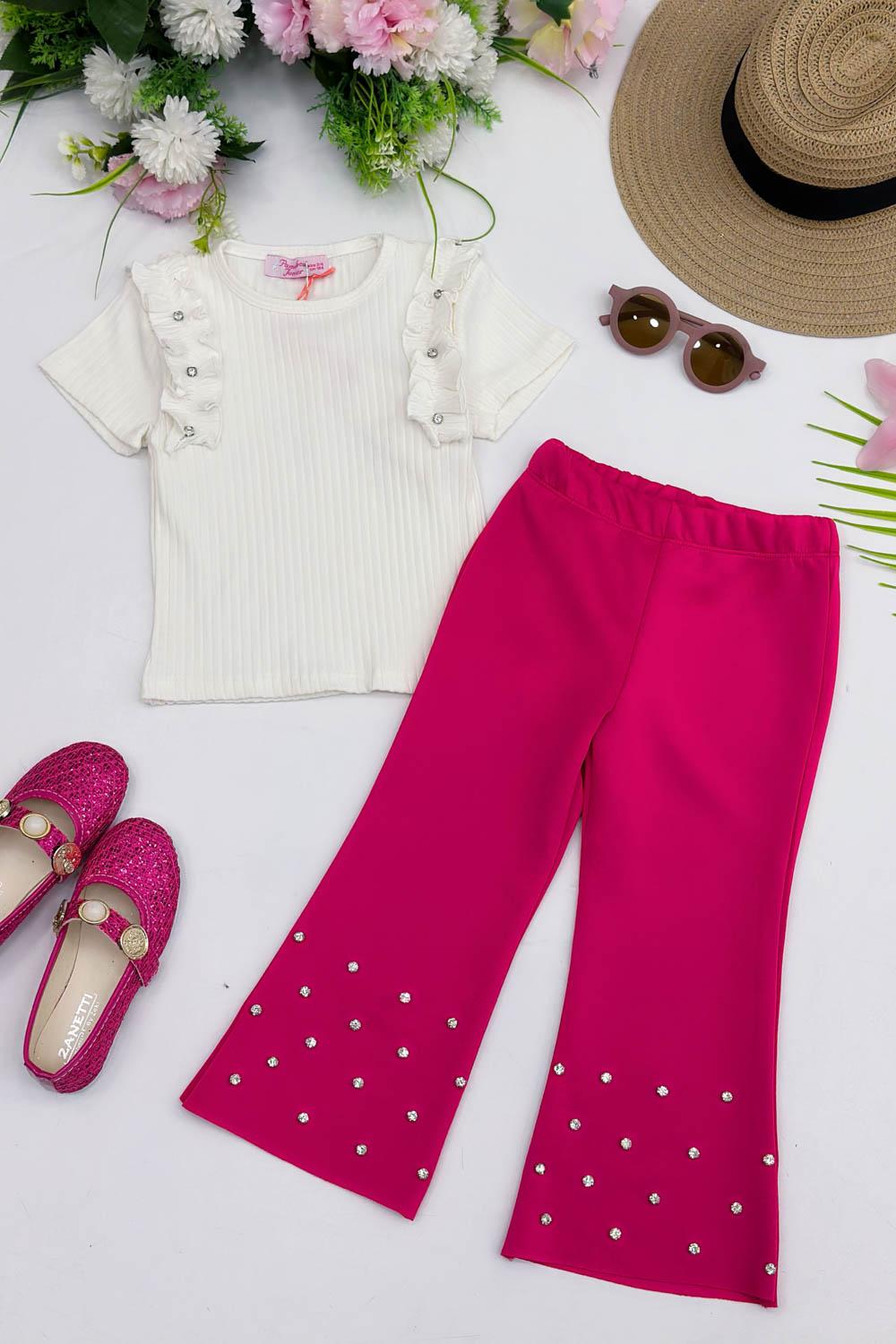 TAŞLI İSPANYOL PAÇA KIZ ÇOCUK TAKIM