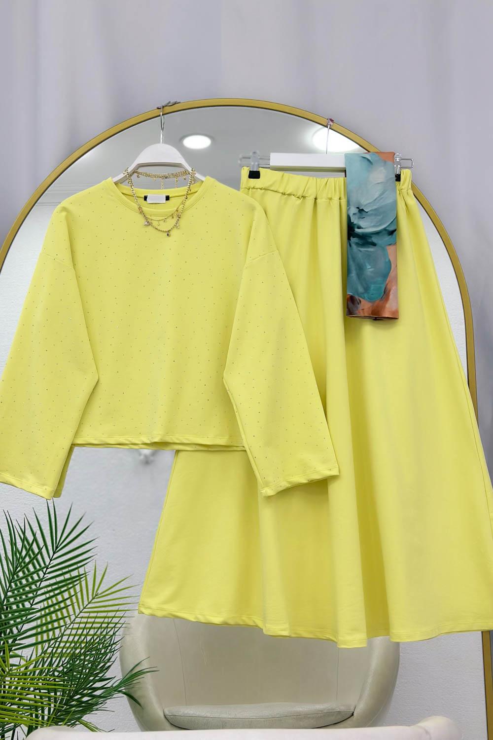 IŞILTILI PENYE ETEKLİ KADIN TAKIM