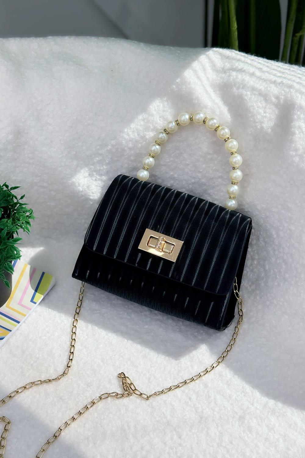 SEVİLLA BEYAZ İNCİLİ SAPLI  ASKILI  KADIN EL VE OMUZ VE  ÇANTASI