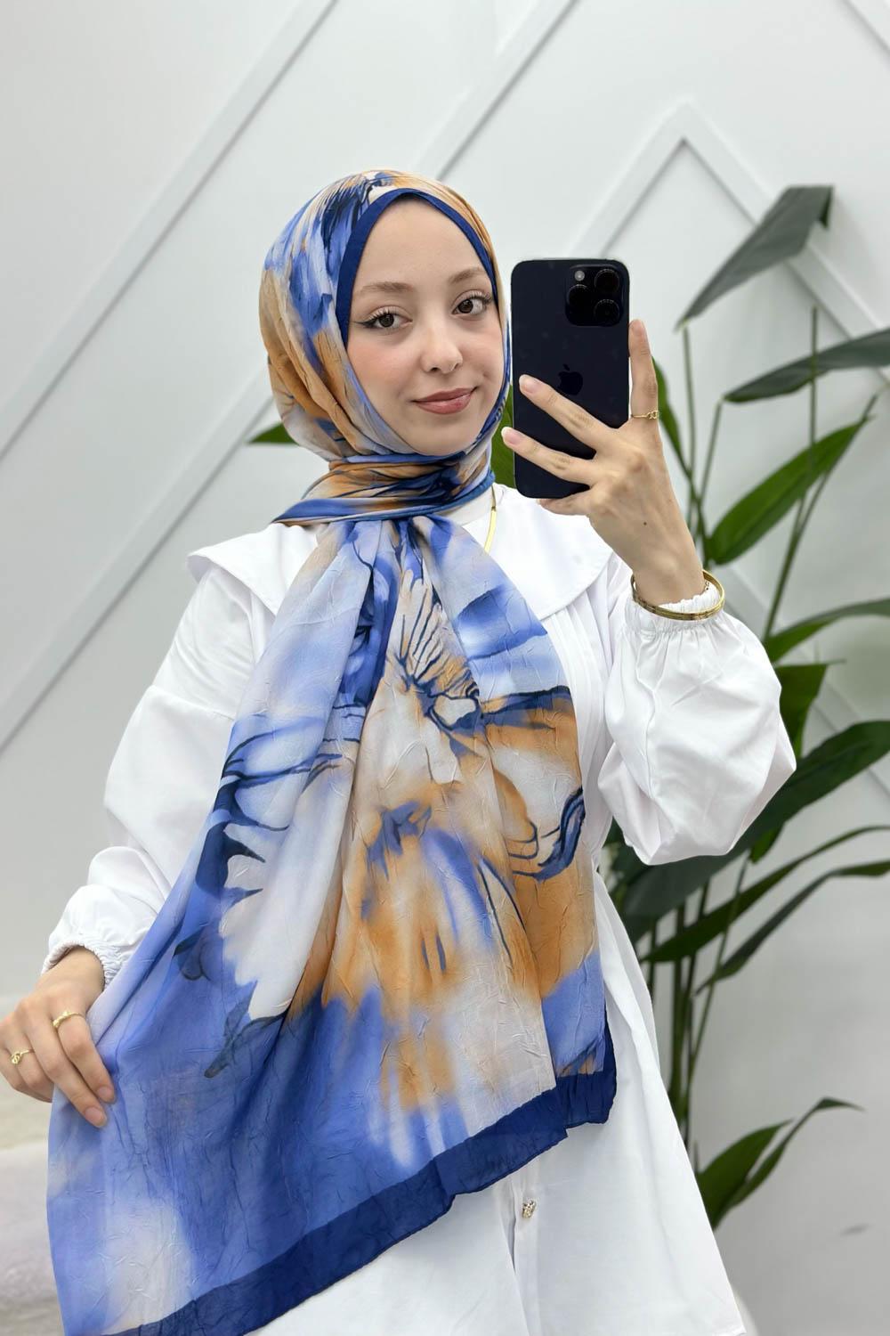 MOON ÇİÇEK DESENLİ BAMBU KRAŞ ŞAL
