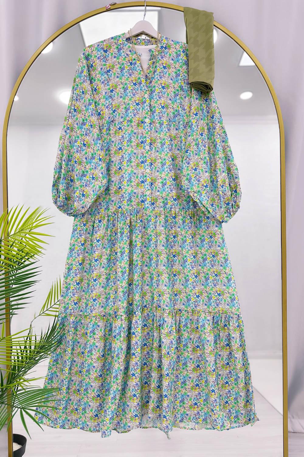 ALAÇATI MODEL OVERSİZE KESİM MNGO KUMAŞ ELBİSE