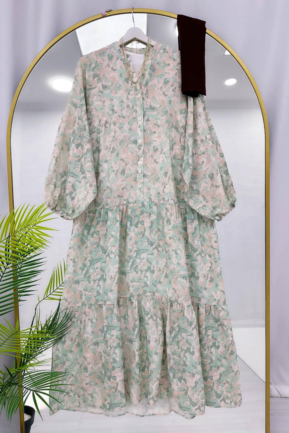 ALAÇATI MODEL OVERSİZE KESİM MNGO KUMAŞ ELBİSE
