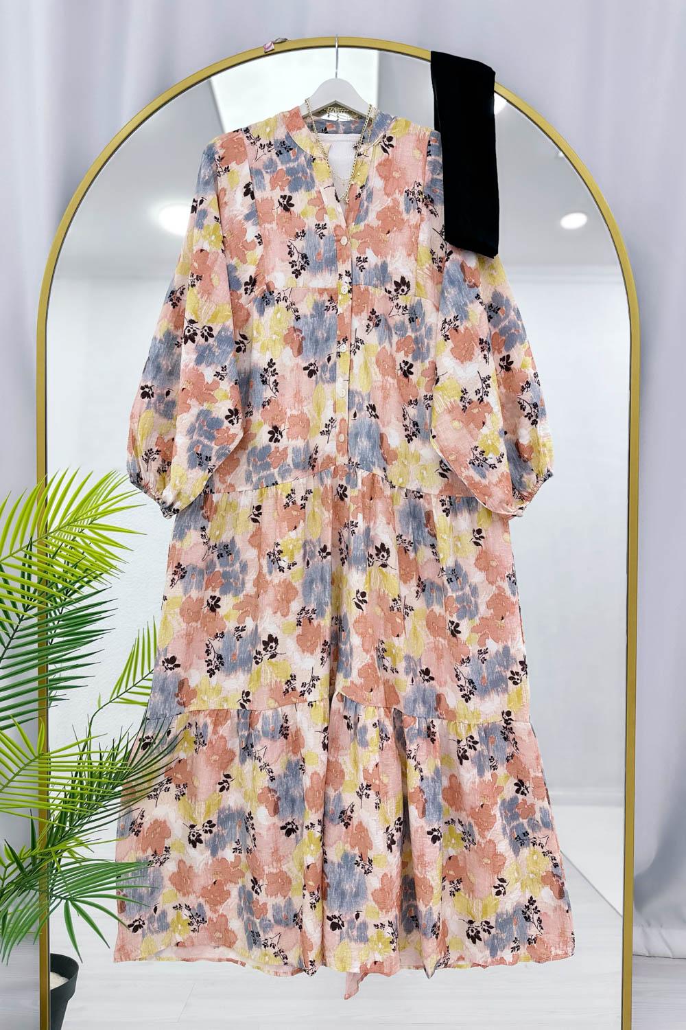 ALAÇATI MODEL OVERSİZE KESİM MNGO KUMAŞ ELBİSE