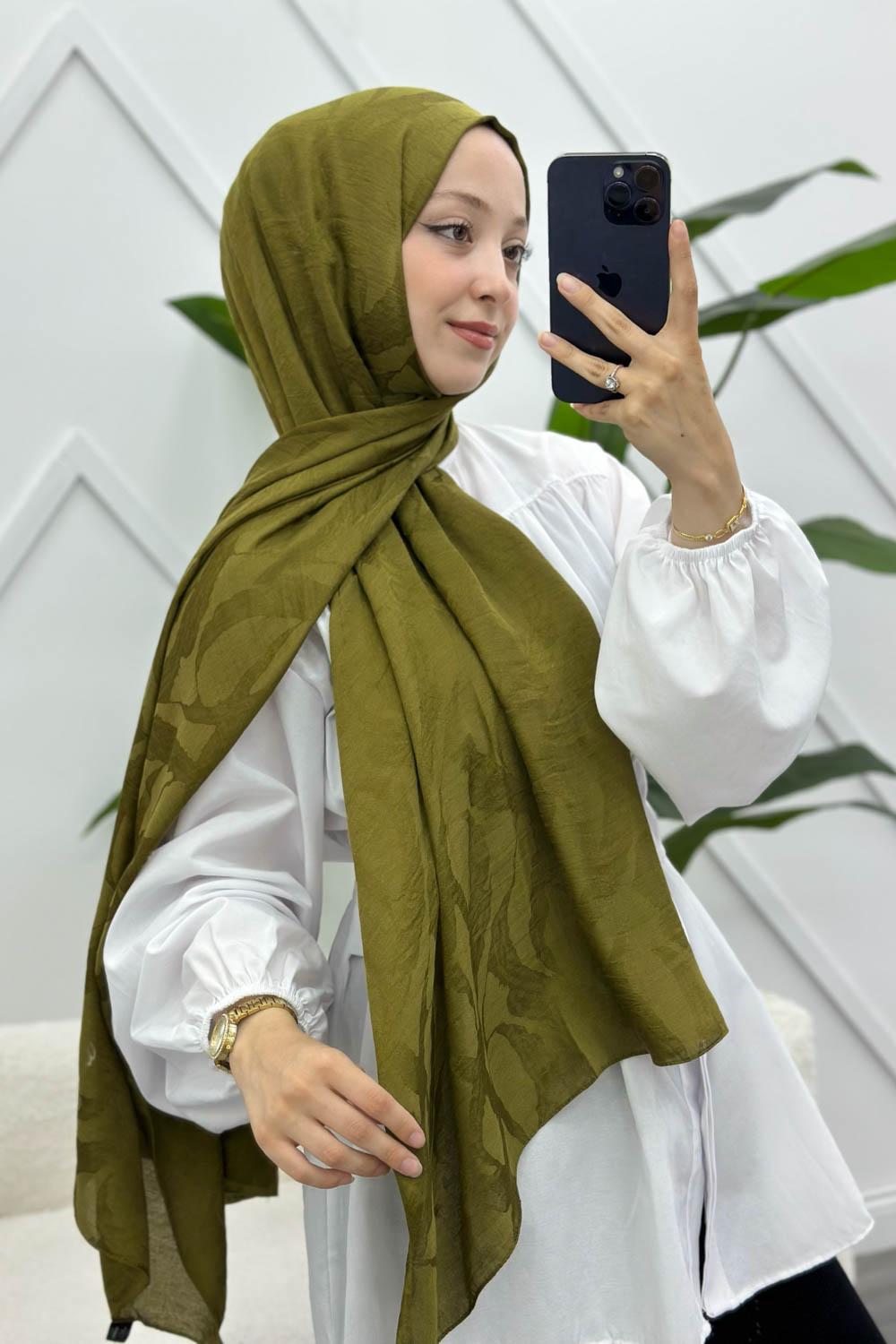 YAPRAK DESEN PAMUK SOFT ŞAL