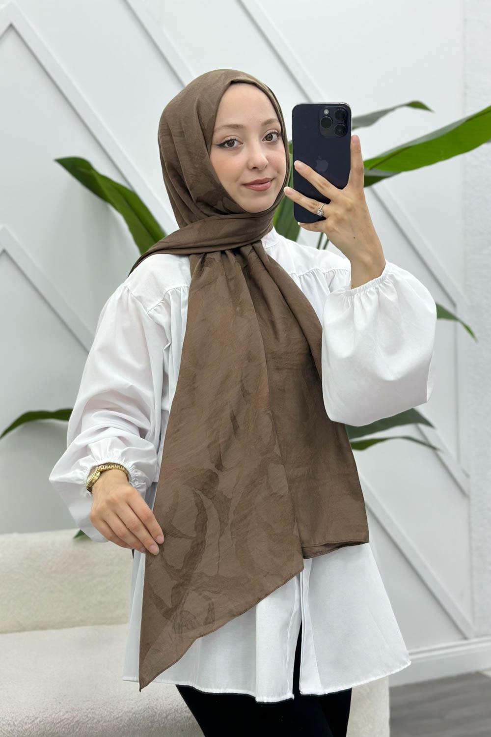YAPRAK DESEN PAMUK SOFT ŞAL