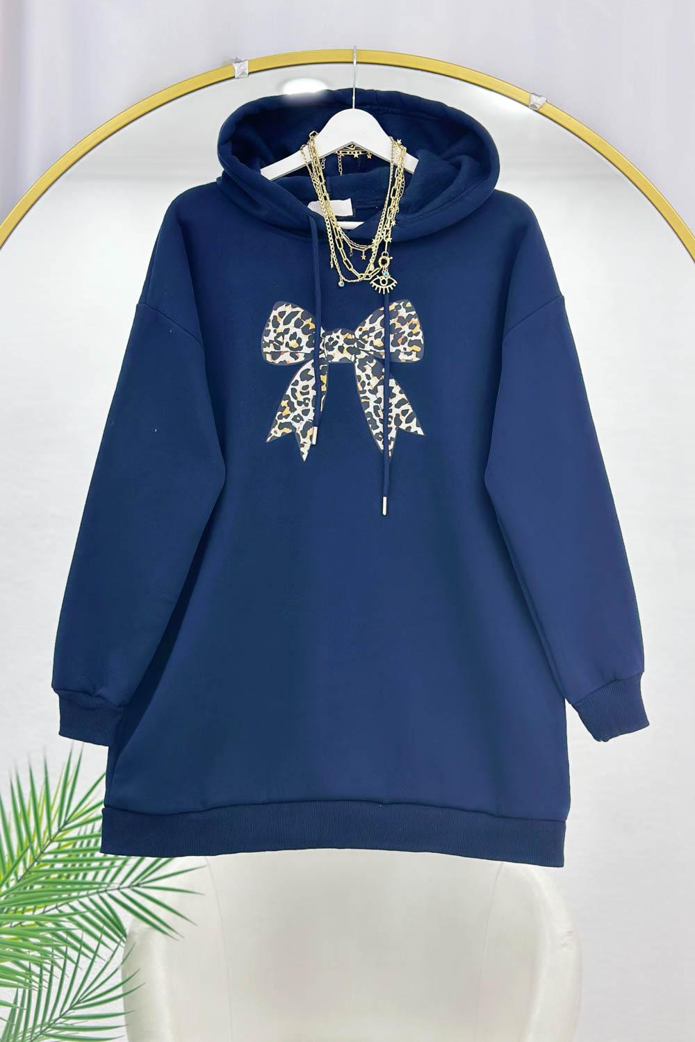 KAPŞONLU LEOPAR FıYONLU 3 İPLİK SWAET