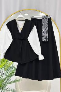 YUVARLAK YAKA CEPLİ GÖMLEK